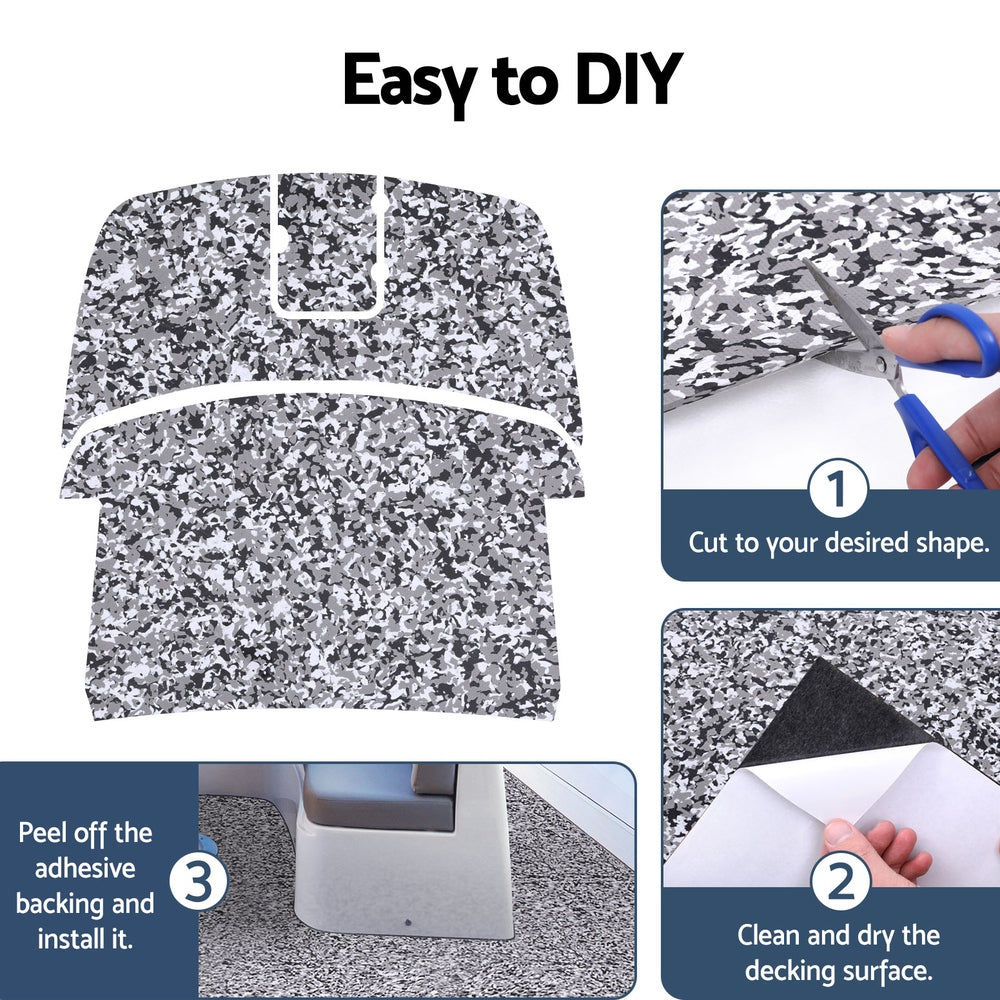 Boating Accessories: Seamanship EVA Foam Boat Flooring Marine Mat Decking Sheet 240x90x0.6cm Camo
