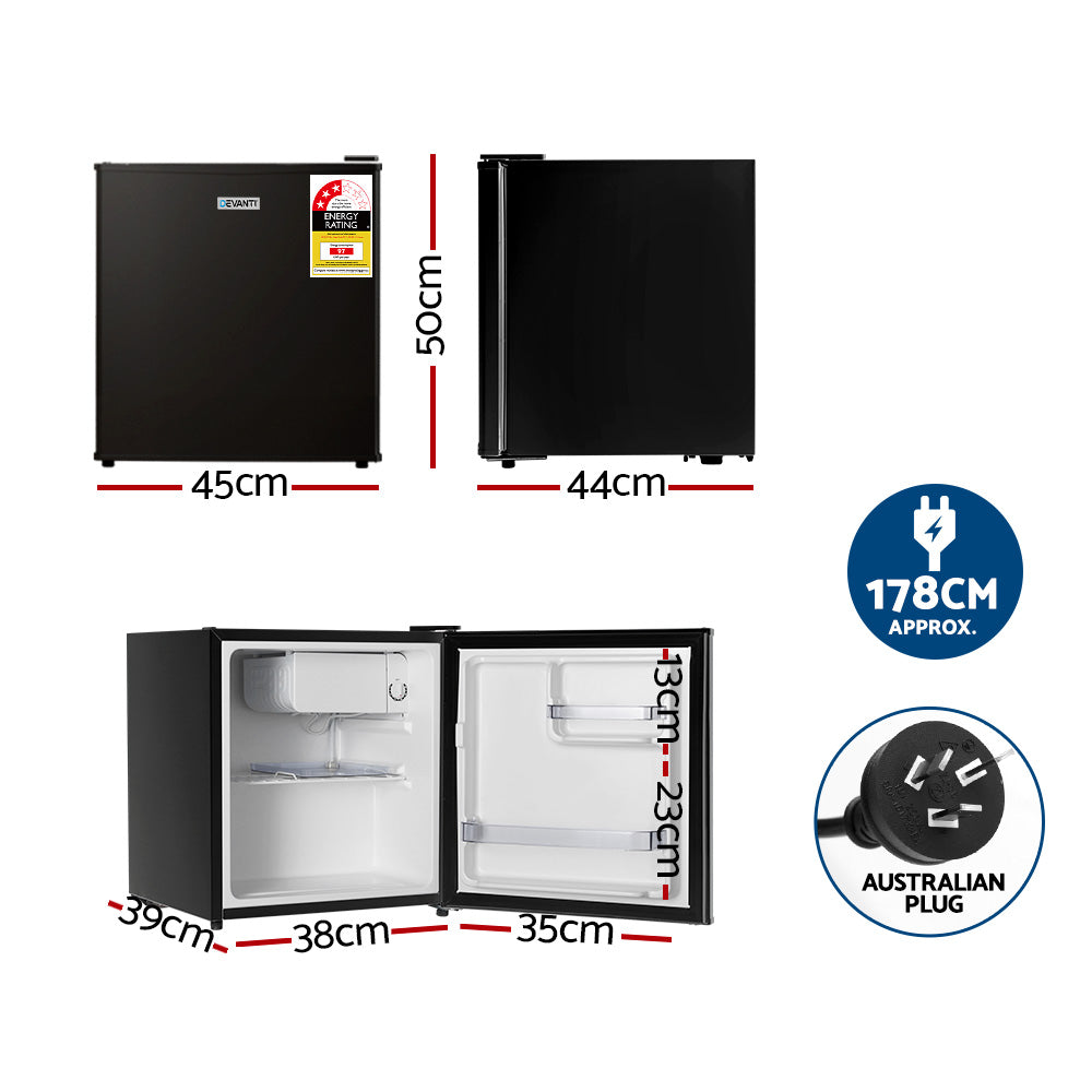 Fridges: Devanti 48L Bar Fridge Black