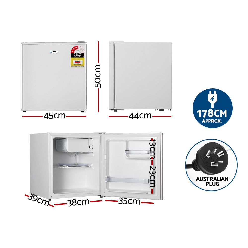 Fridges: Devanti 48L Bar Fridge White