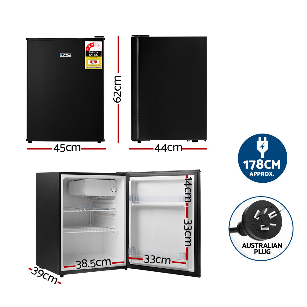 Fridges: Devanti 70L Bar Fridge Black