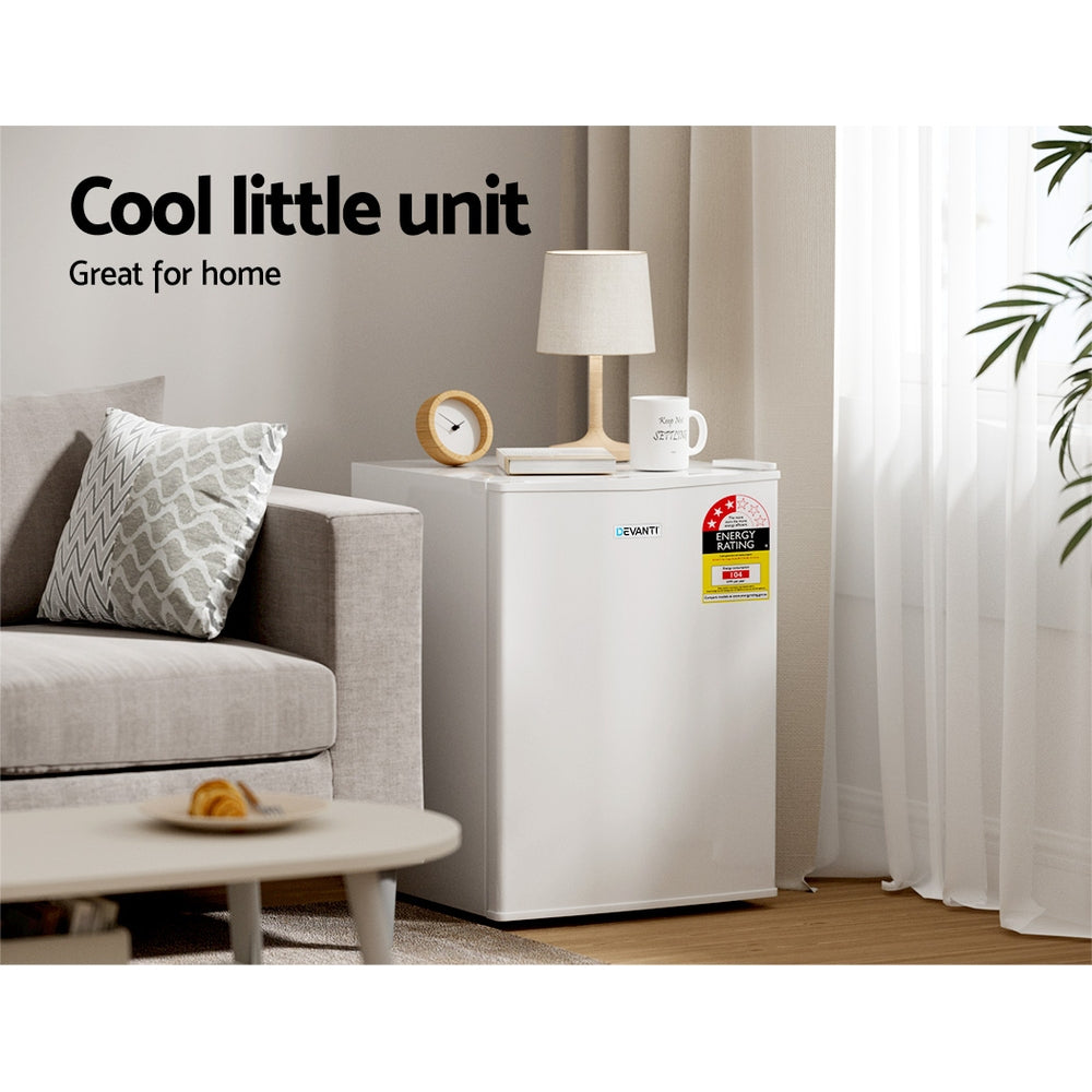 Fridges: Devanti 70L Portable Mini Bar Fridge - White