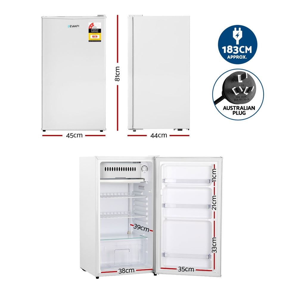 Fridges: Devanti 95L Bar Fridge White