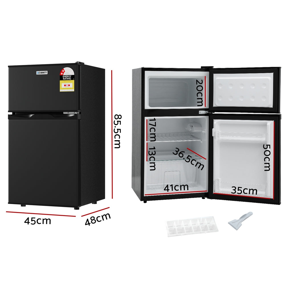 Fridges: Devanti 85L Bar Fridge Mini Freezer Refrigerator Black