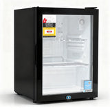 Freezers: Devanti 56L Bar Fridge Glass Door Mini Fridge Countertop Cooler Black