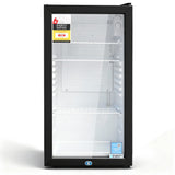 Fridges: Devanti 78L Bar Fridge Glass Door Mini Fridge Countertop Cooler Black