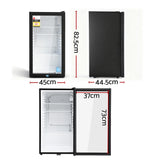 Fridges: Devanti 78L Bar Fridge Glass Door Mini Fridge Countertop Cooler Black