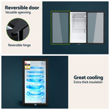 Fridges: Devanti 78L Bar Fridge Glass Door Mini Fridge Countertop Cooler Black