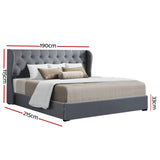 Artiss Bed Frame King Size Gas Lift Grey ISSA