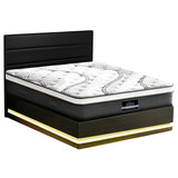 Artiss RGB LED Queen Bed Frame with 32cm Giselle Mattress Set