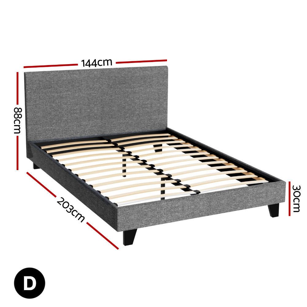 Beds & Bed Frames: Artiss Bed Frame Double Size Grey NEO