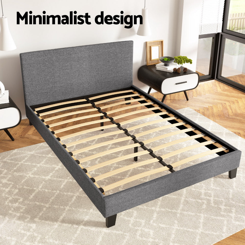 Beds & Bed Frames: Artiss Bed Frame Double Size Grey NEO