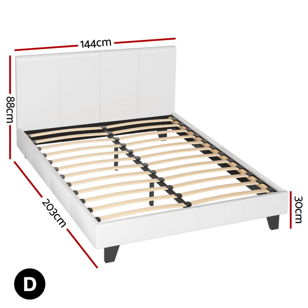 Beds & Bed Frames: Artiss Bed Frame Double Size White NEO