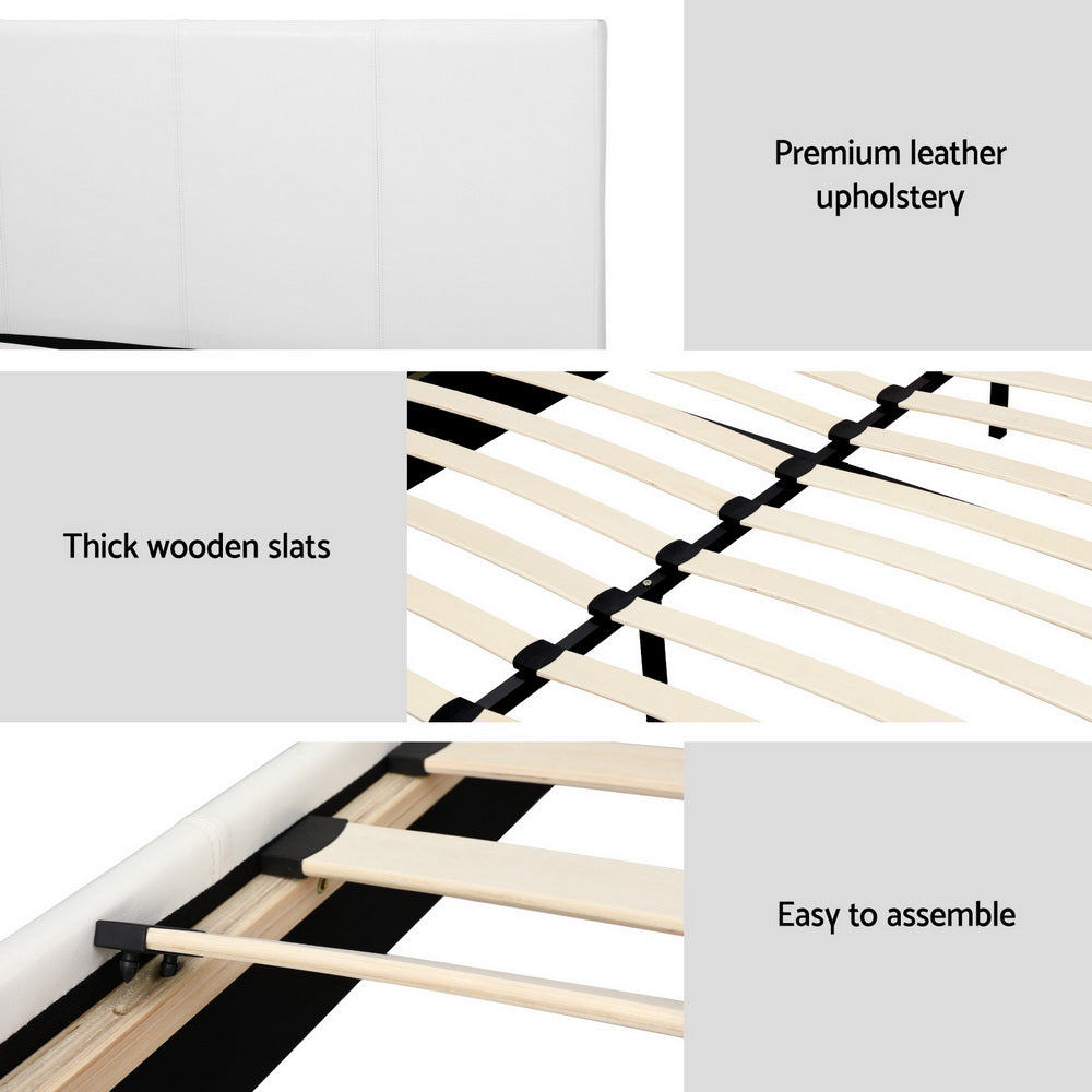 Beds & Bed Frames: Artiss Bed Frame Double Size White NEO