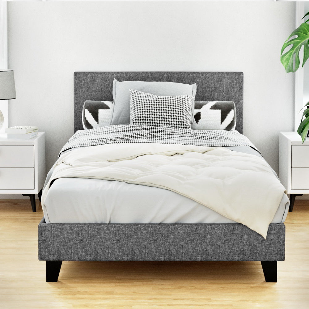 Beds & Bed Frames: Artiss Bed Frame King Single Size Grey NEO