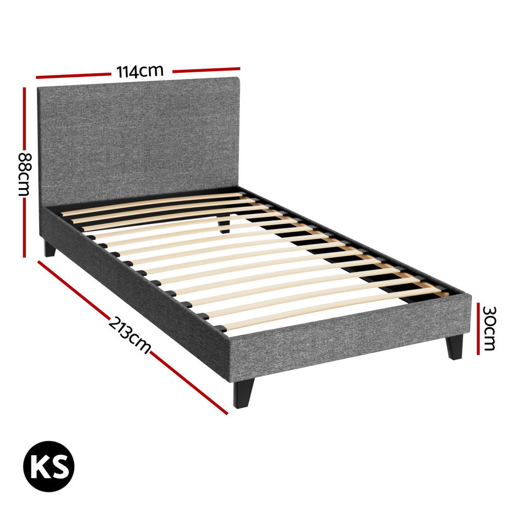 Beds & Bed Frames: Artiss Bed Frame King Single Size Grey NEO