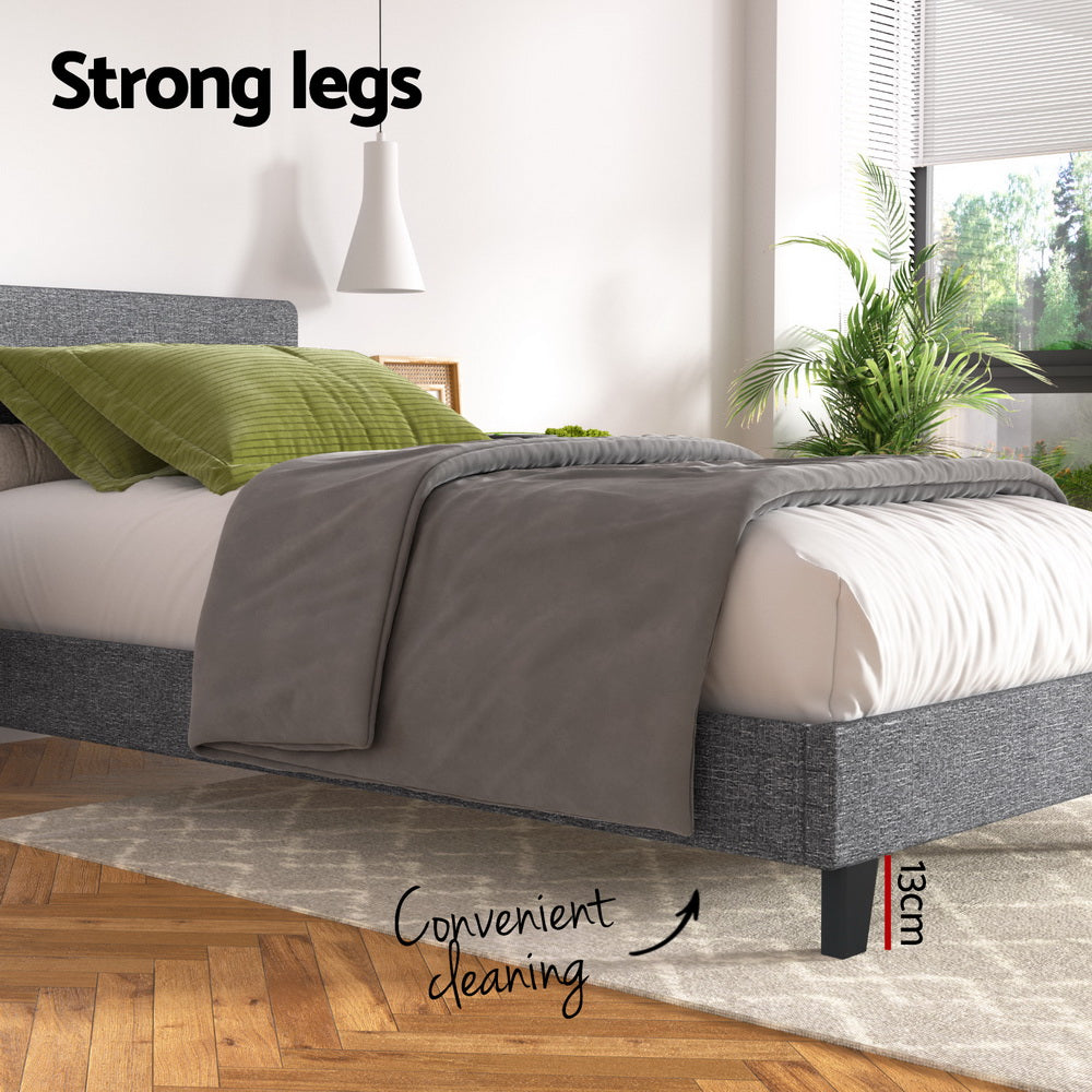 Beds & Bed Frames: Artiss Bed Frame King Single Size Grey NEO