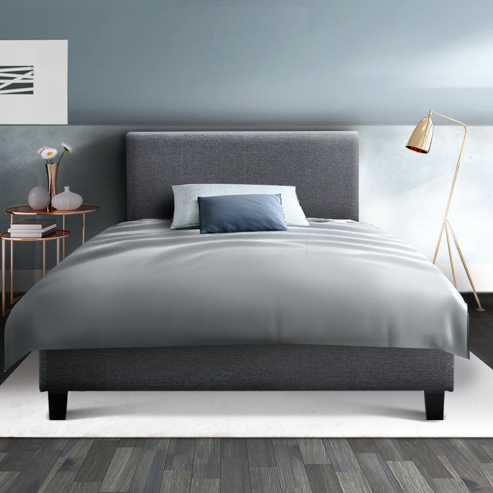 Beds & Bed Frames: Artiss Bed Frame King Single Size Grey NEO