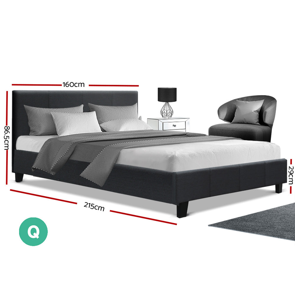Beds & Bed Frames: Artiss Bed Frame Queen Size Charcoal NEO