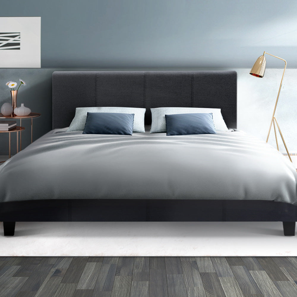 Beds & Bed Frames: Artiss Bed Frame Queen Size Charcoal NEO
