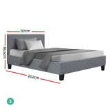 Artiss Bed Frame Single Size Grey NEO