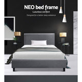 Artiss Bed Frame Single Size Grey NEO