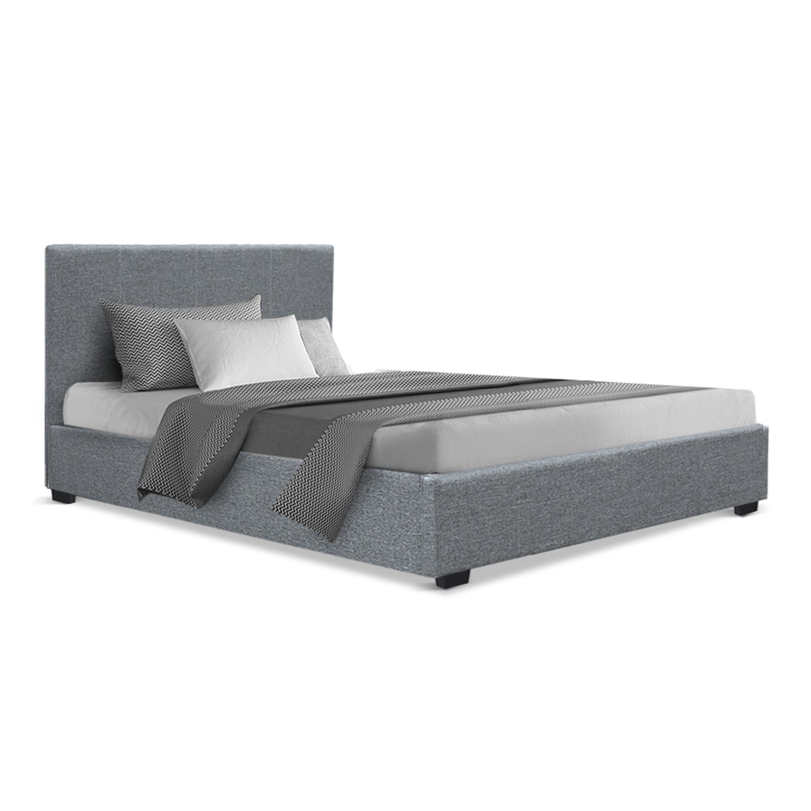 Beds & Bed Frames: Artiss Bed Frame King Single Size Gas Lift Grey NINO