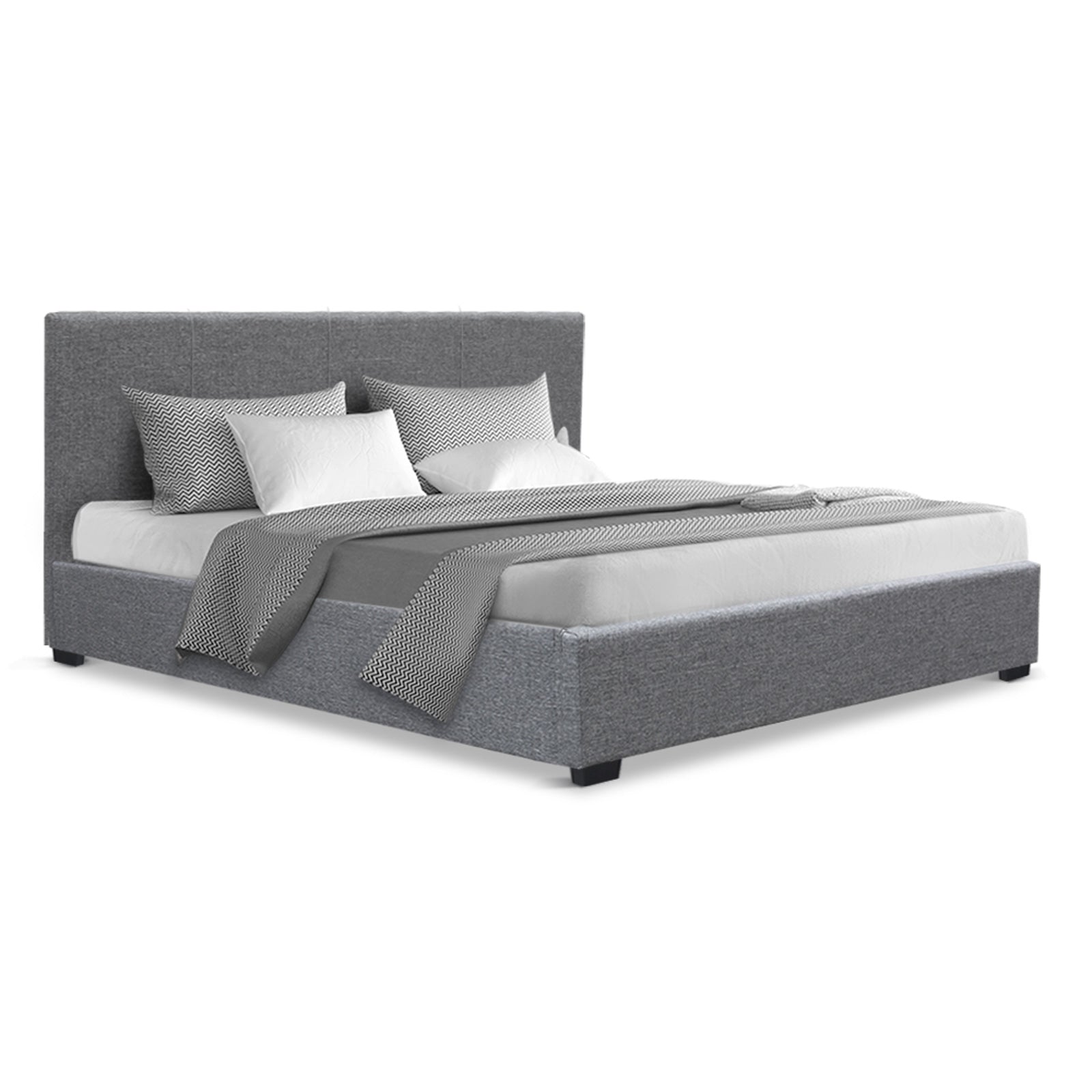 Beds & Bed Frames: Artiss Bed Frame Queen Size Gas Lift Grey NINO