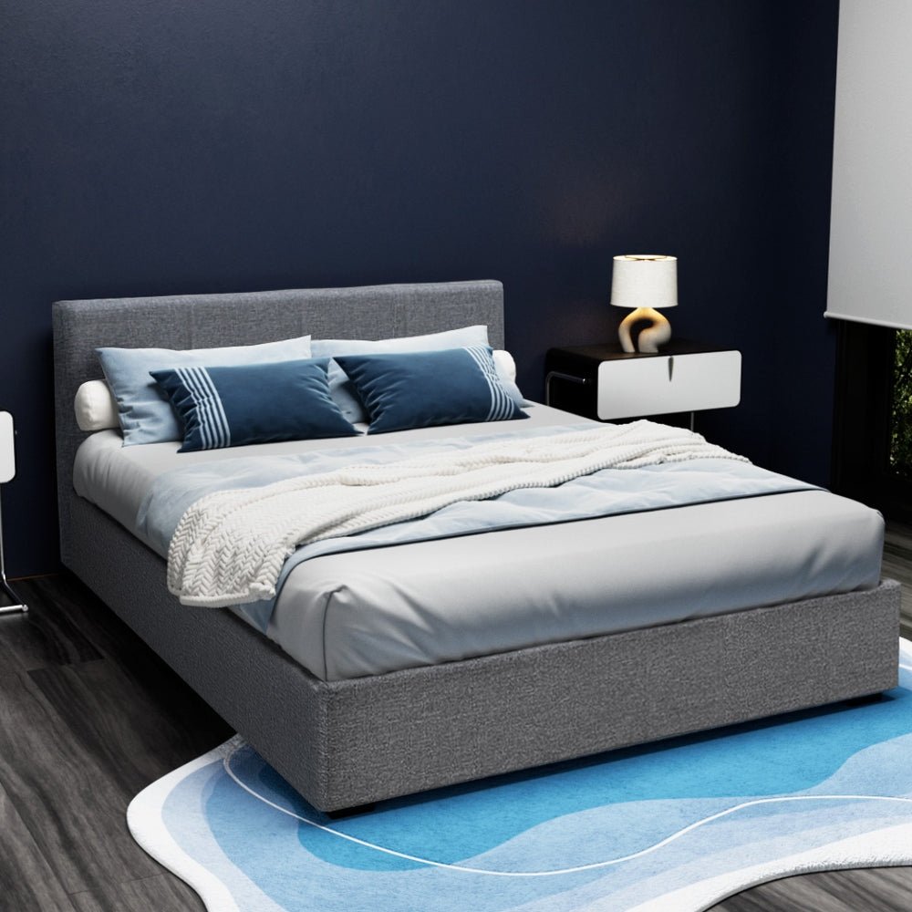 Beds & Bed Frames: Artiss Bed Frame Queen Size Gas Lift Grey NINO
