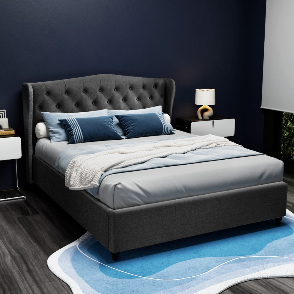 Beds & Bed Frames: Artiss Bed Frame Queen Size Charcoal PIER