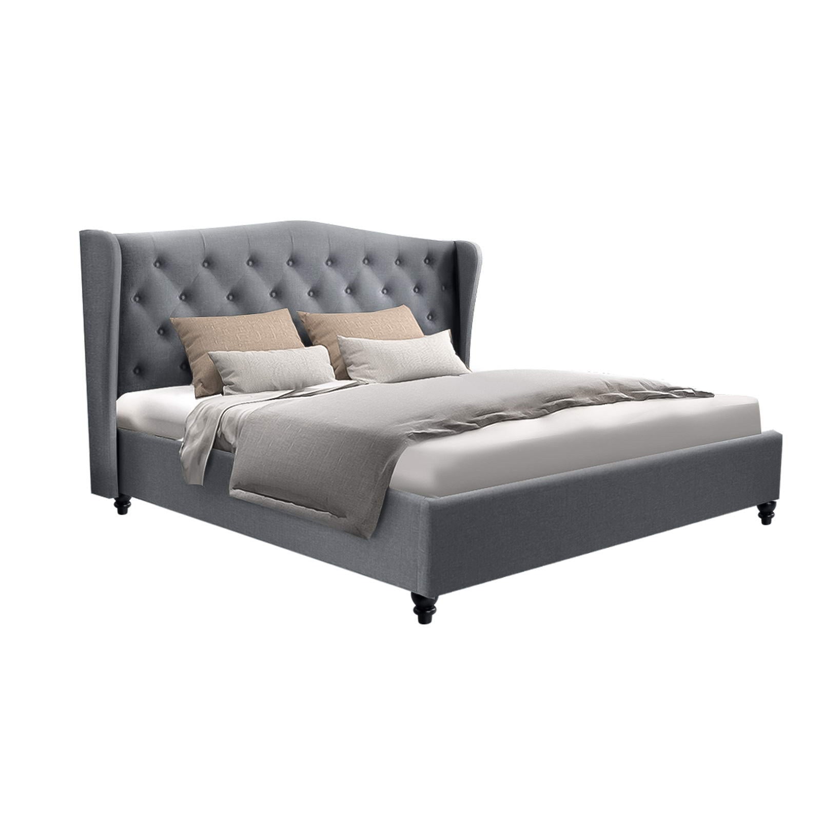 Beds & Bed Frames: Artiss Bed Frame Queen Size Grey PIER
