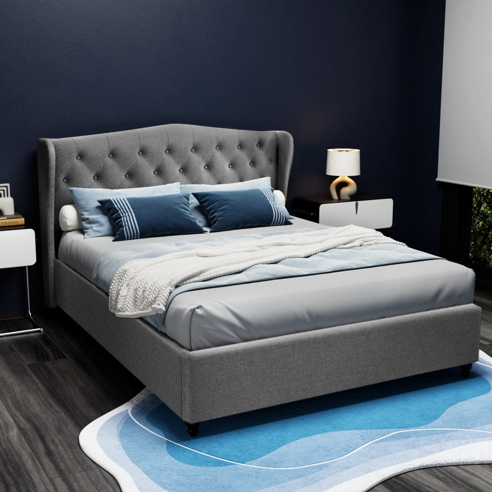 Beds & Bed Frames: Artiss Bed Frame Queen Size Grey PIER