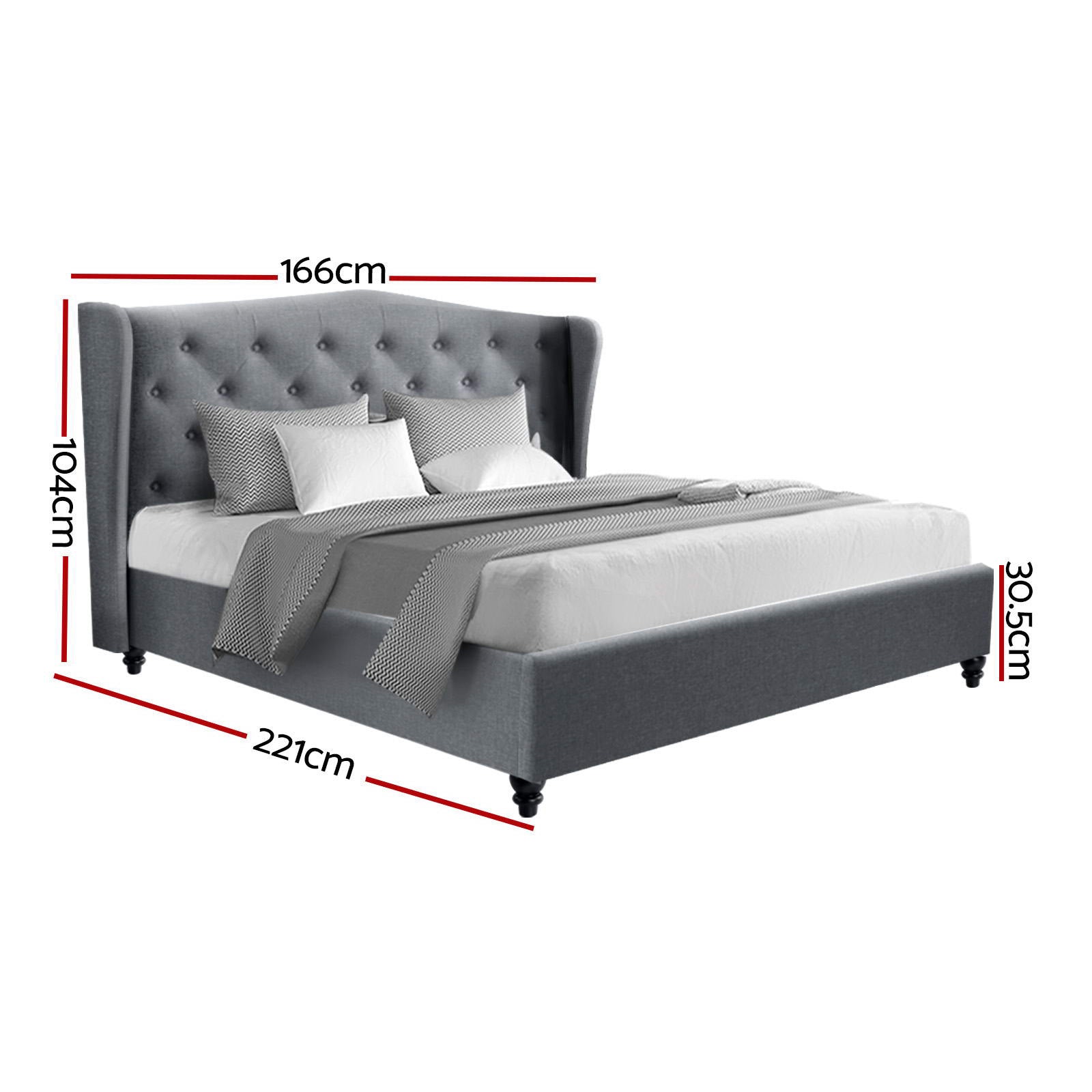 Beds & Bed Frames: Artiss Bed Frame Queen Size Grey PIER