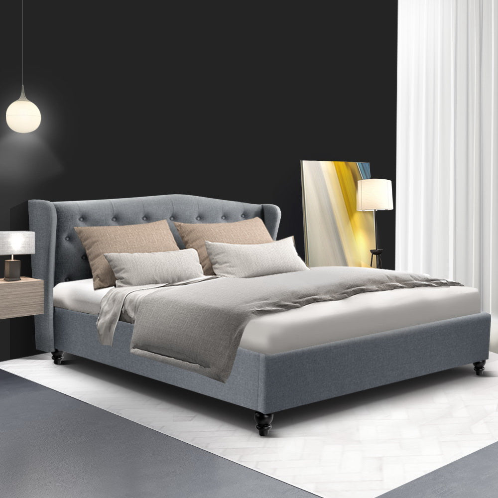 Beds & Bed Frames: Artiss Bed Frame Queen Size Grey PIER