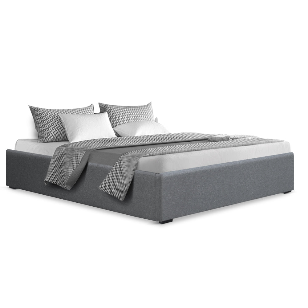 Beds & Bed Frames: Artiss Bed Frame Double Size Gas Lift Base Grey TOKI
