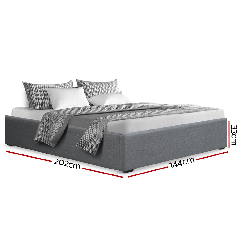 Beds & Bed Frames: Artiss Bed Frame Double Size Gas Lift Base Grey TOKI