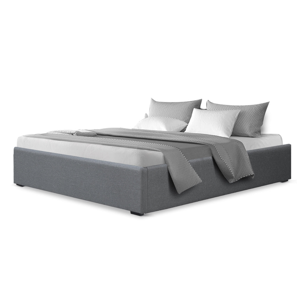 Beds & Bed Frames: Artiss Bed Frame Double Size Gas Lift Base Grey TOKI