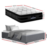 Beds & Bed Frames: Artiss Bed Frame with 36cm Giselle Mattress Set King Single Gas Lift Base Grey
