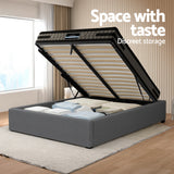 Beds & Bed Frames: Artiss Bed Frame with 36cm Giselle Mattress Set King Single Gas Lift Base Grey