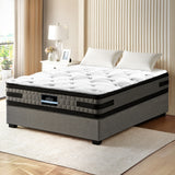 Beds & Bed Frames: Artiss Bed Frame with 36cm Giselle Mattress Set King Single Gas Lift Base Grey