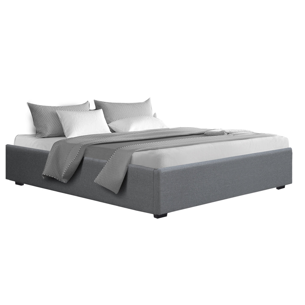 Beds & Bed Frames: Artiss Bed Frame King Size Gas Lift Base Grey TOKI