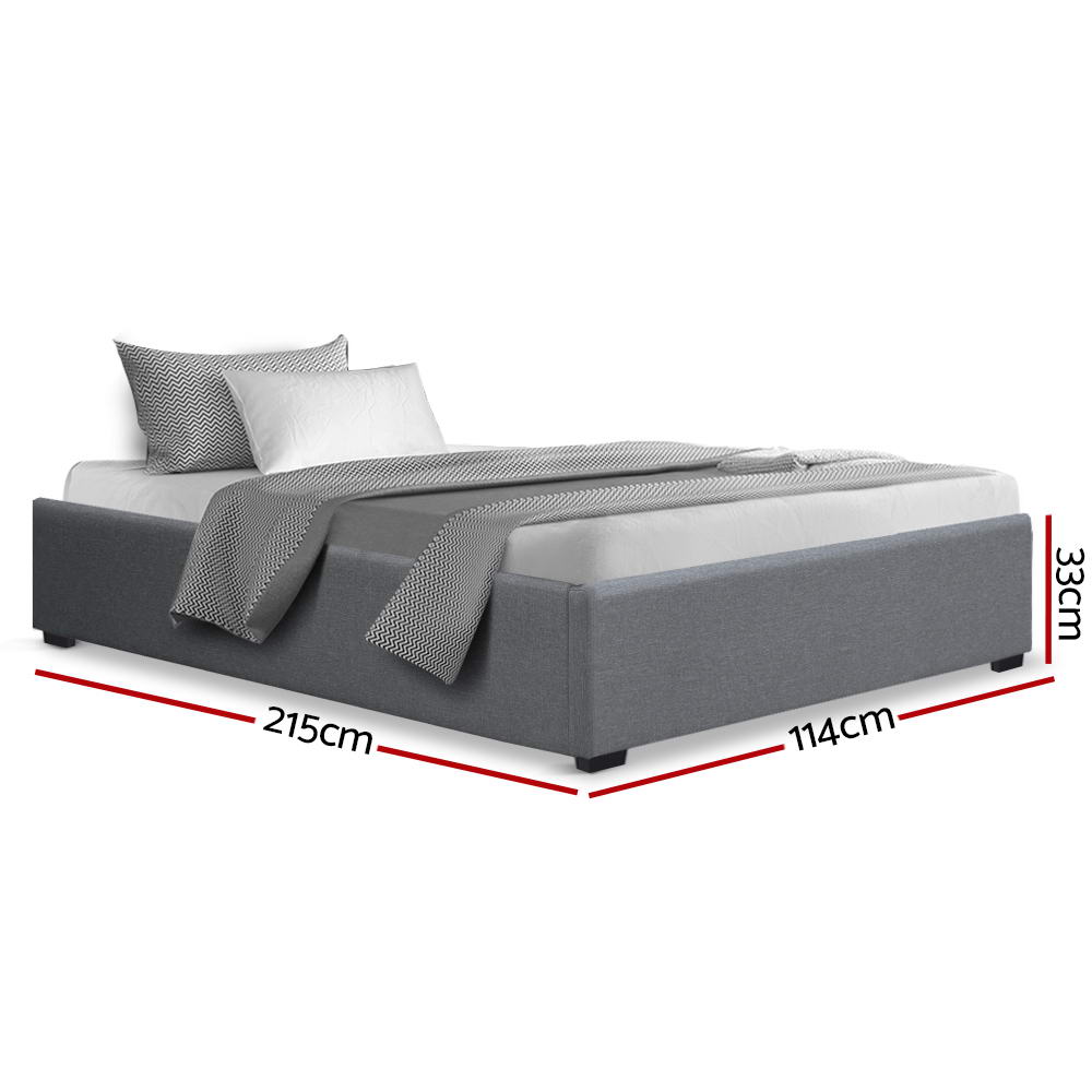 Beds & Bed Frames: Artiss Bed Frame King Single Size Gas Lift Base Grey TOKI