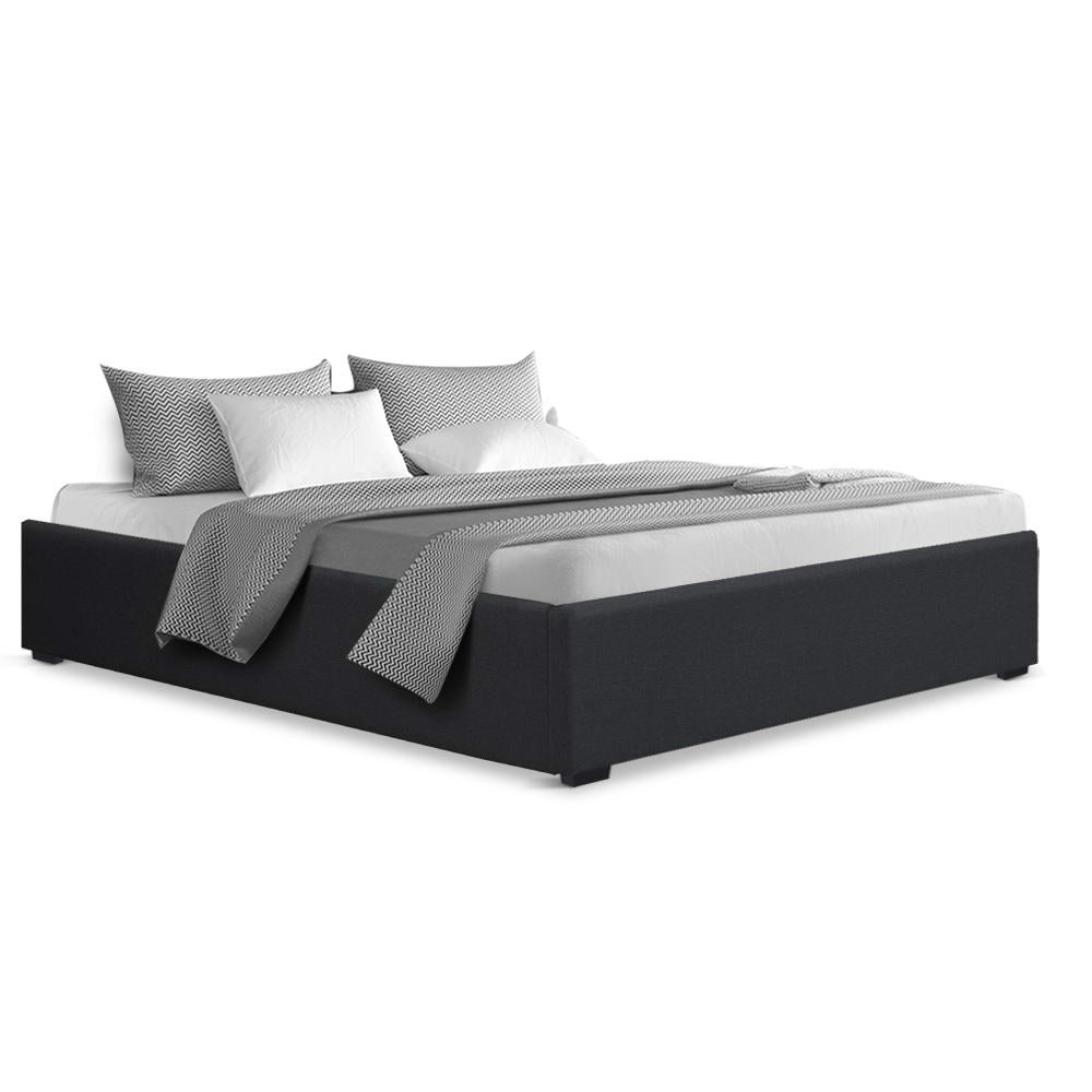 Beds & Bed Frames: Artiss Bed Frame Queen Size Gas Lift Base Charcoal TOKI