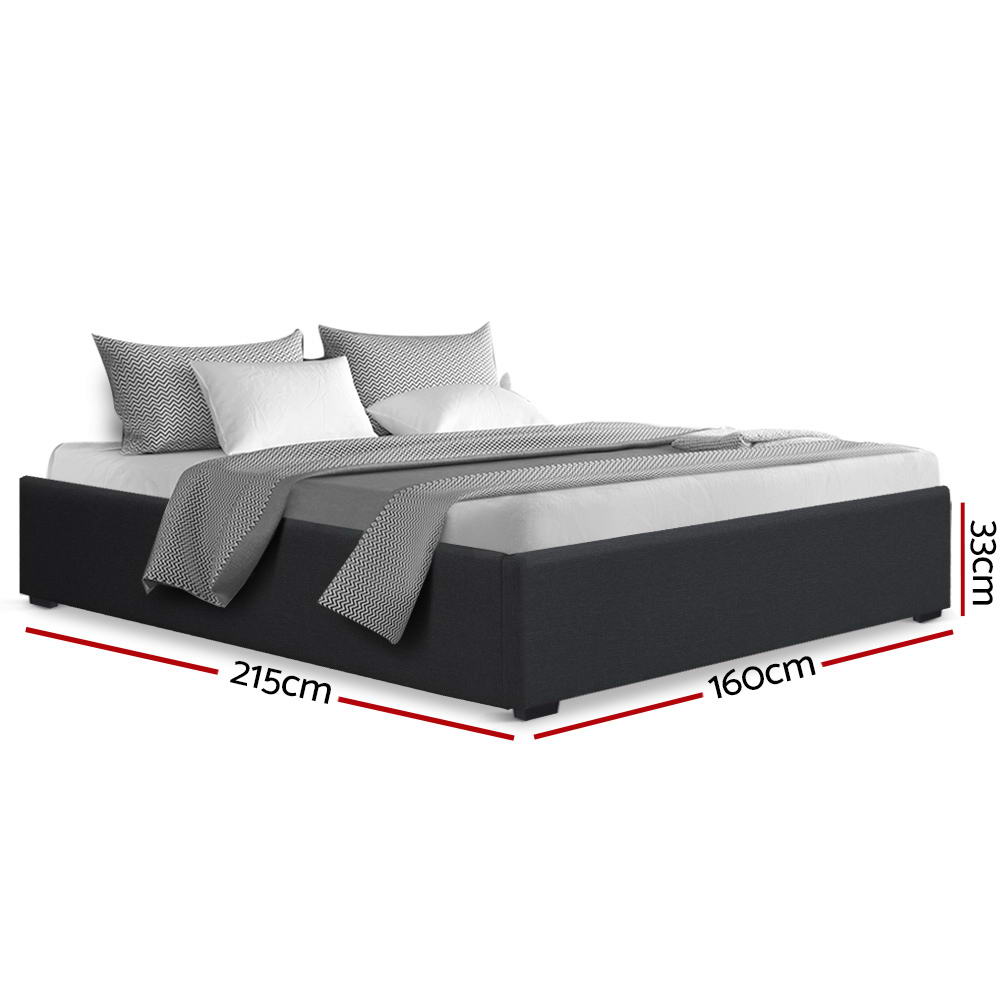 Beds & Bed Frames: Artiss Bed Frame Queen Size Gas Lift Base Charcoal TOKI