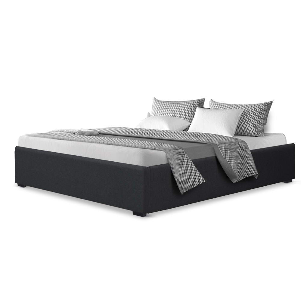 Beds & Bed Frames: Artiss Bed Frame Queen Size Gas Lift Base Charcoal TOKI