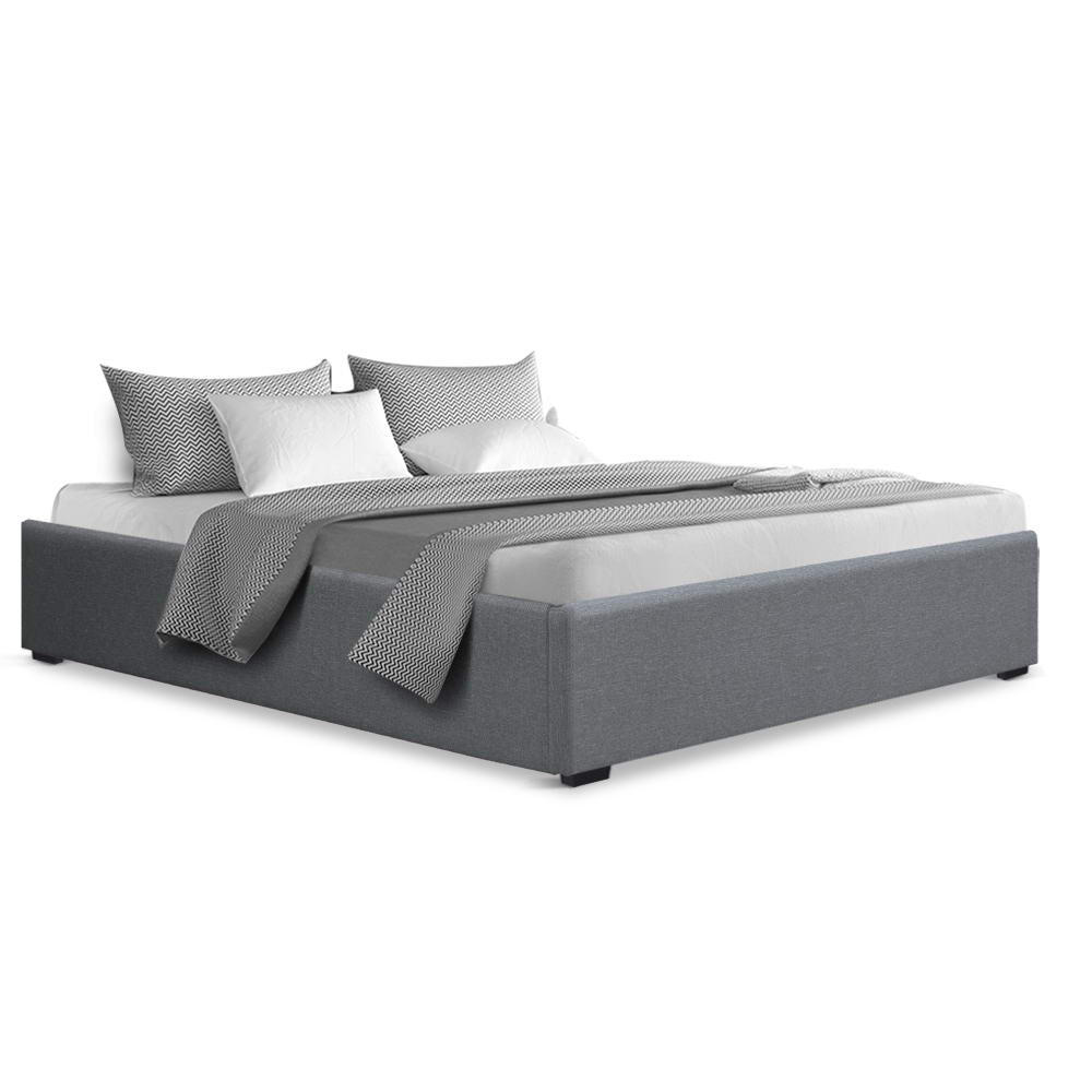 Beds & Bed Frames: Artiss Bed Frame Queen Size Gas Lift Base Grey TOKI