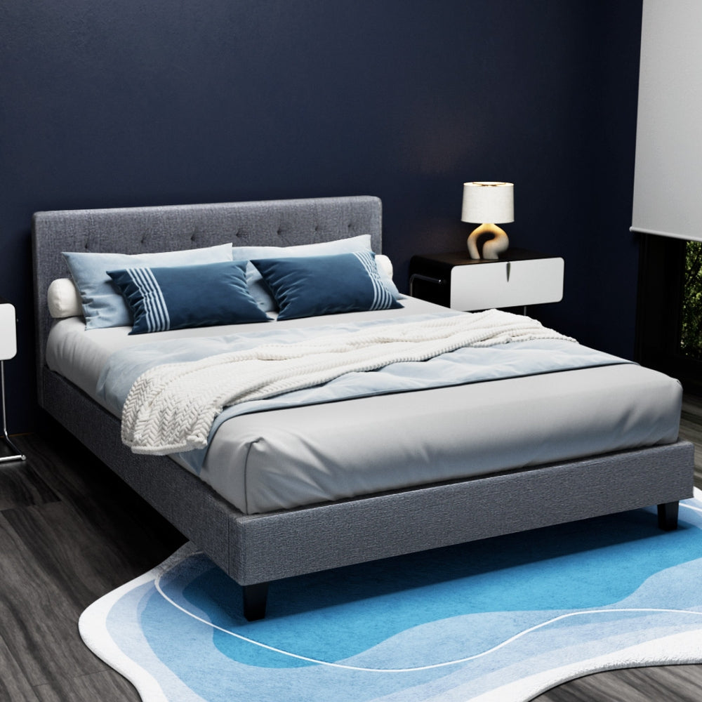 Beds & Bed Frames: Artiss Bed Frame Double Size Grey VANKE