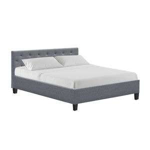 Artiss Bed Frame Queen Size Grey VANKE