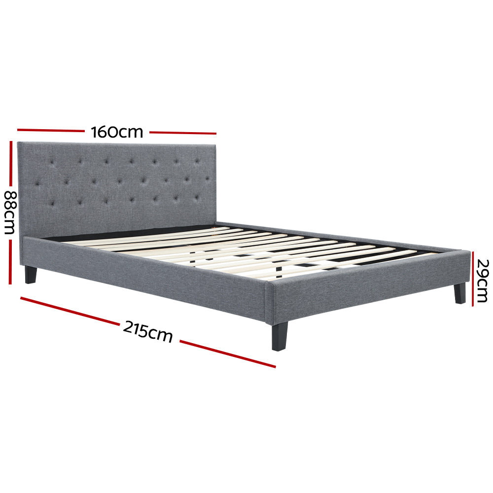Beds & Bed Frames: Artiss Bed Frame Queen Size Grey VANKE