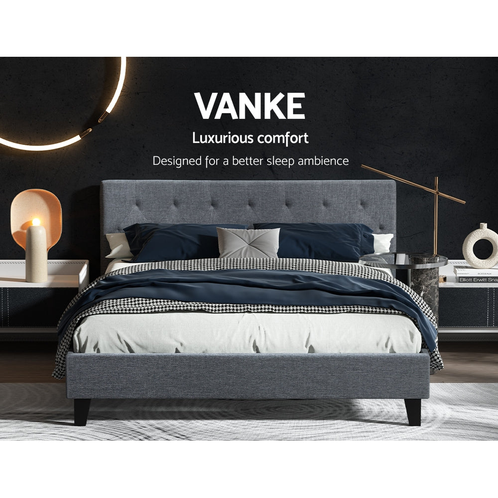 Beds & Bed Frames: Artiss Bed Frame Queen Size Grey VANKE