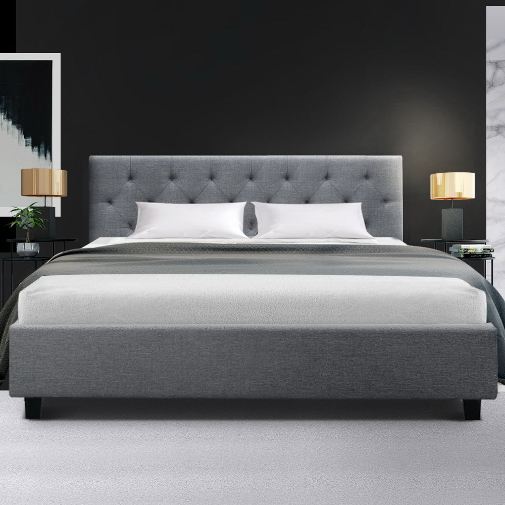 Beds & Bed Frames: Artiss Bed Frame Queen Size Grey VANKE